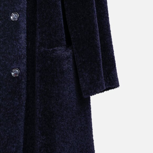 Max Mara Studio Blue Alpaca Coat - Picture 7 of 15